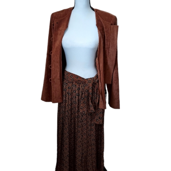 Vtg Leslie Fay Blazer Skirt & Scarf Set US 4 - Picture 5 of 15